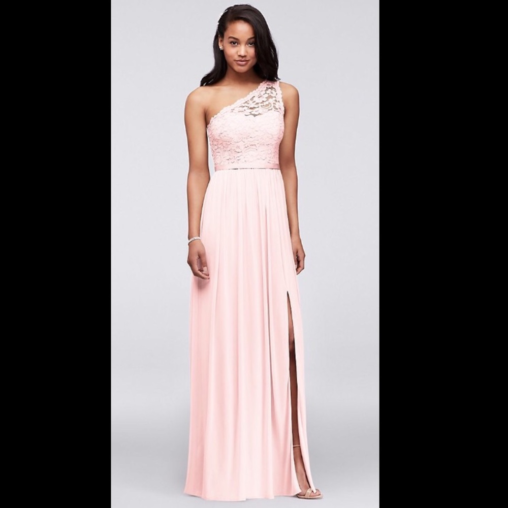 Lace One-Shoulder Petal Bridesmaid Dress